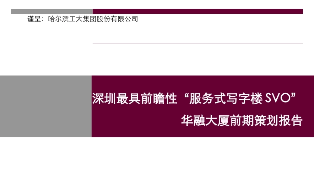 世联-深圳华融大厦前期策划报告—111PPT