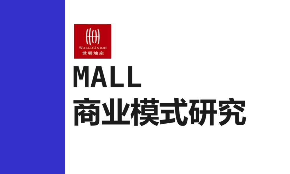 世联-中国MALL商业模式研究