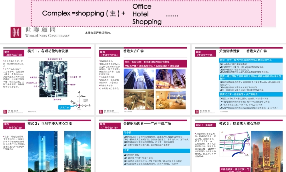 世联—综合体发展的四种模式概述