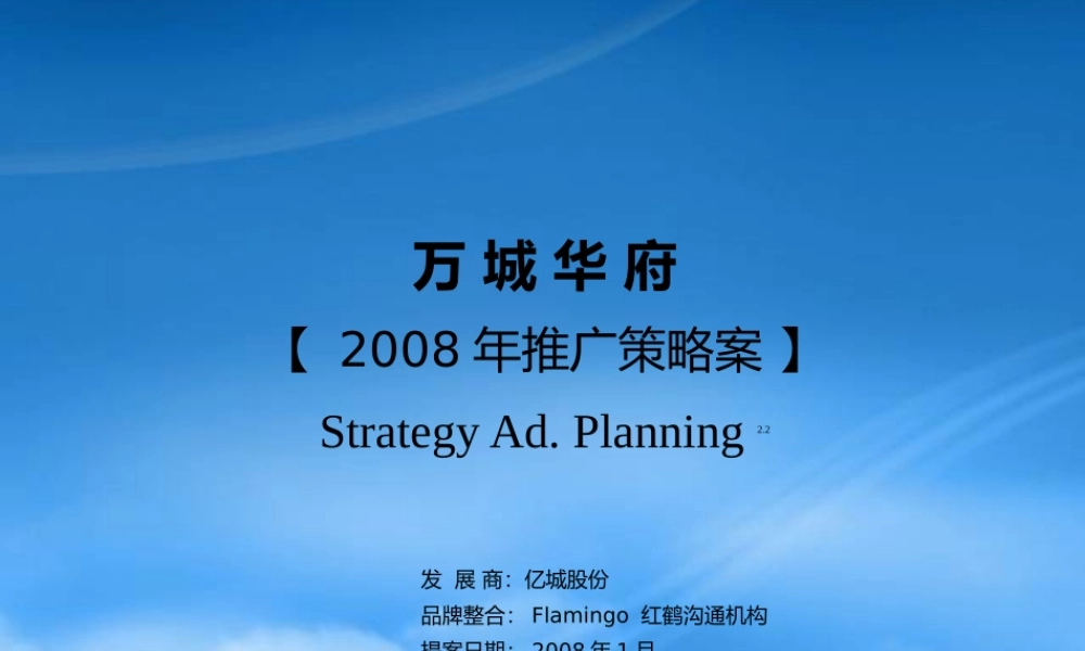 万城华府推广策略报告