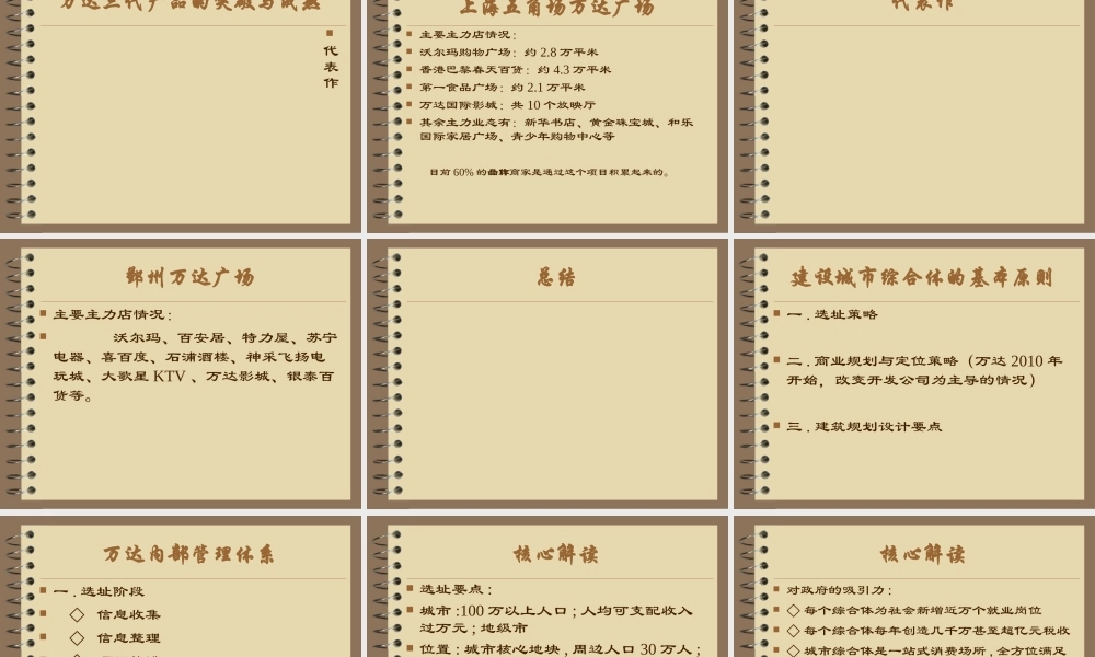 万达商业地产盈利模式深度解析及二三线商业(PPT52页)