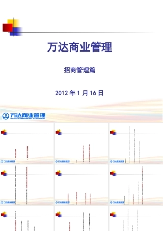 万达商业招商管理重点细节4(PPT28页)