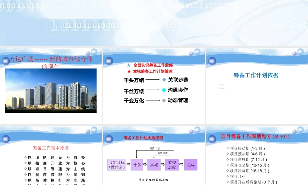 万达招商项目管理与筹备期要点(PPT22页)