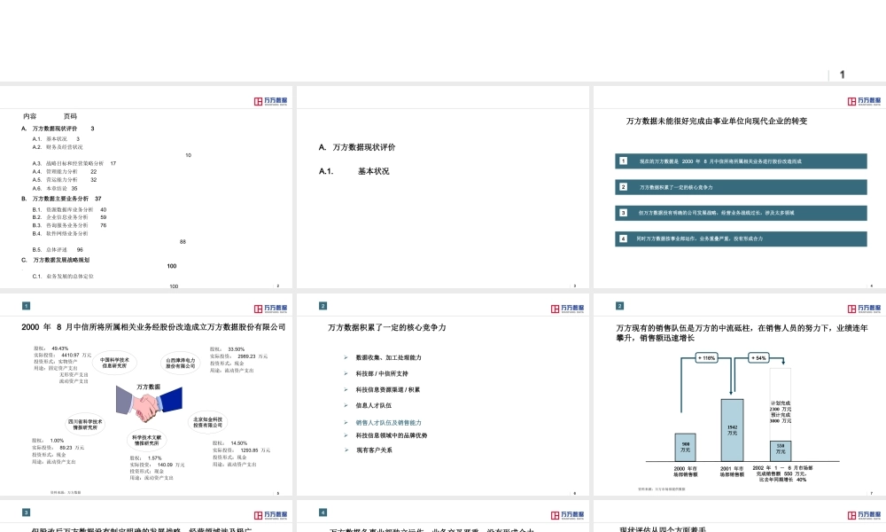 万方数据企业发展战略咨询项目报告