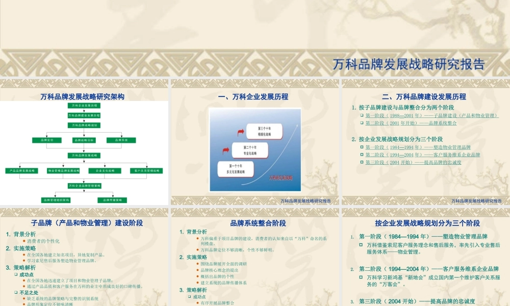 万科品牌发展战略研究报告