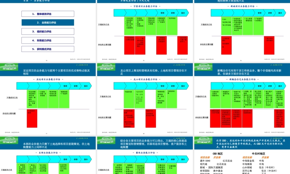 万通地产发展战略咨询项目内部评估报告