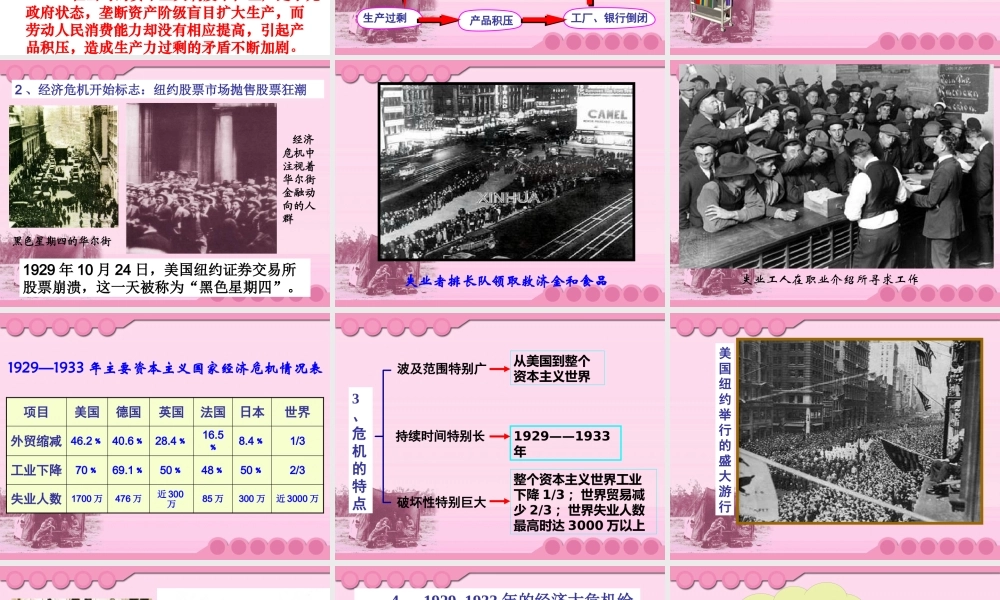 下第4课资本主义世界经济危机和罗斯福新政