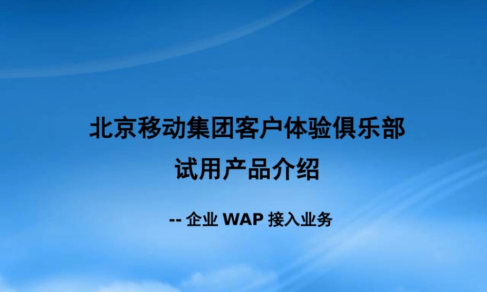 下载《企业WAP接入业务客户手册》完整版本（ppt版）-