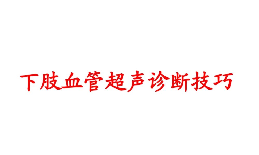 下肢血管超声诊断