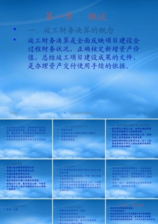 一、竣工财务决算的概念竣工财务决算是全面反映项目建