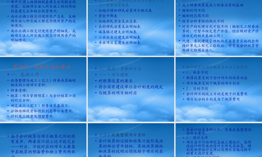 一、竣工财务决算的概念竣工财务决算是全面反映项目建设