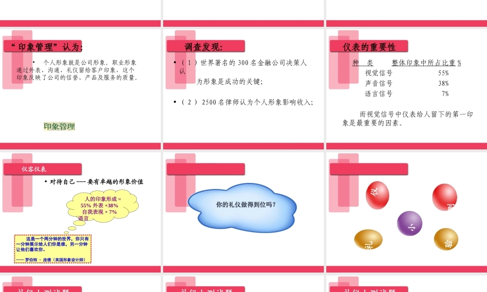 一、微笑礼仪(PPT33页)