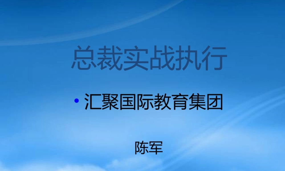 一、战略与执行