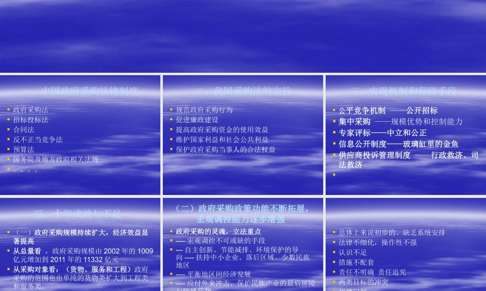 一、政府采购协议一般