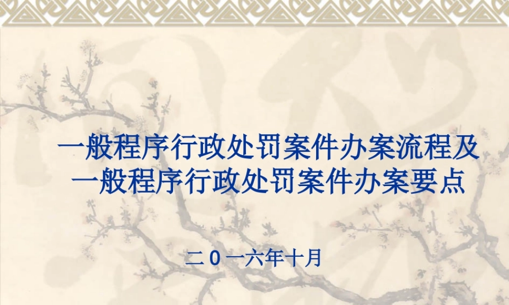 一般程序行政处罚案件办案流程课件