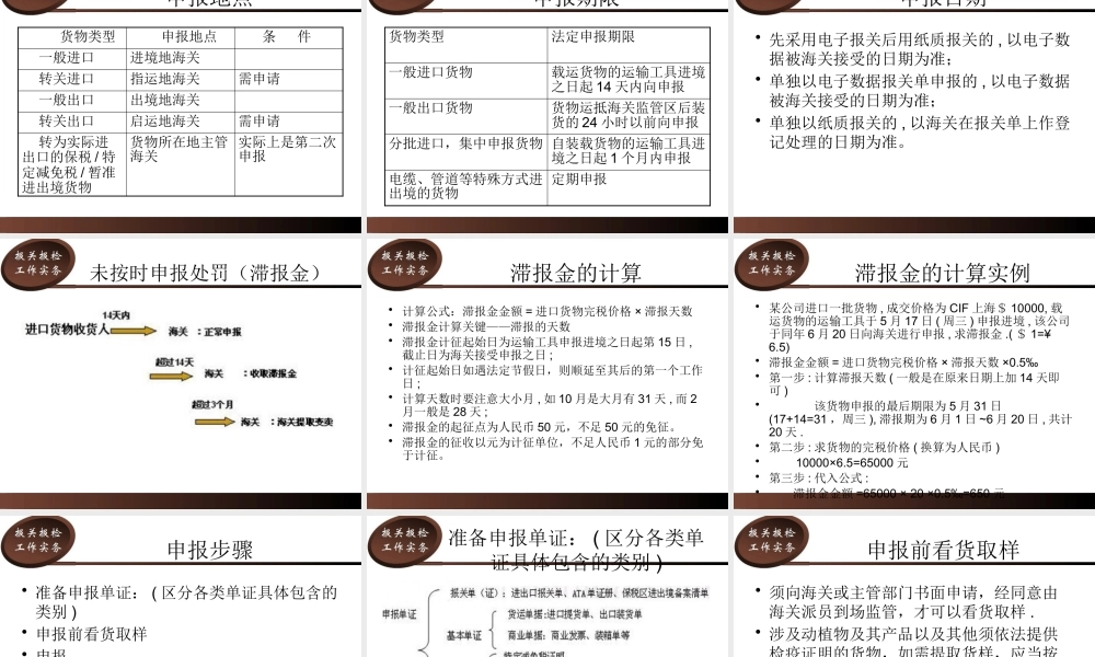 一般进出口货物报关流程分析教材