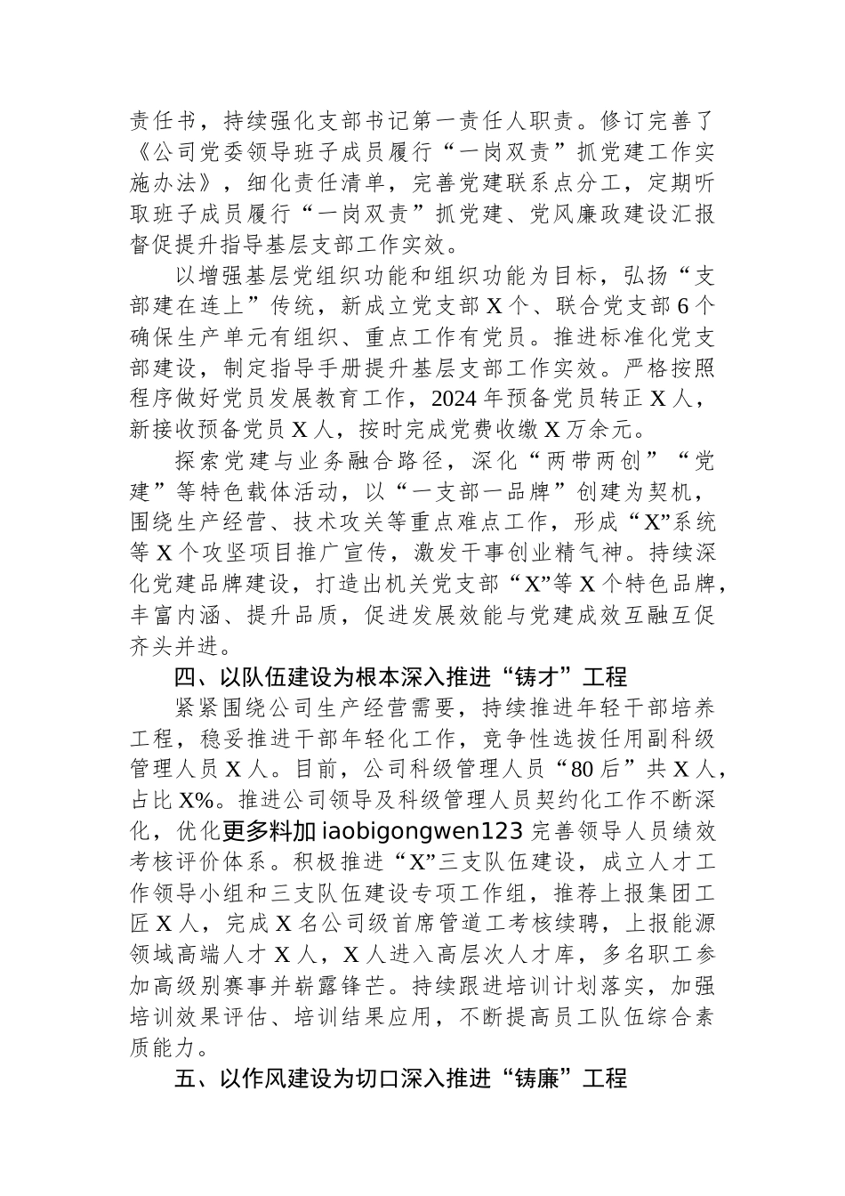 20250109某公司2024年度党群工作汇报材料_第3页