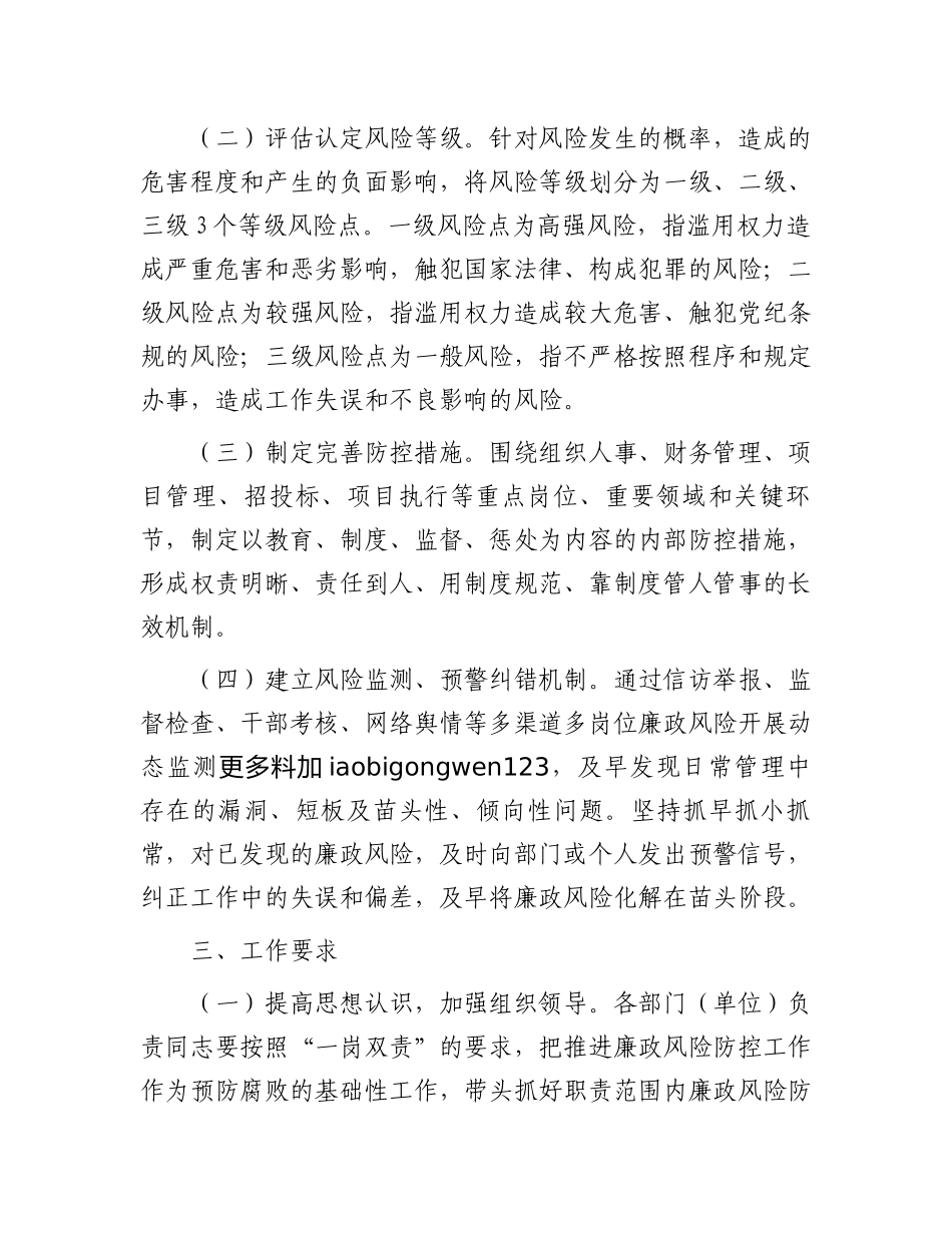 20250110关于做好廉政风险排查工作的通知_第2页
