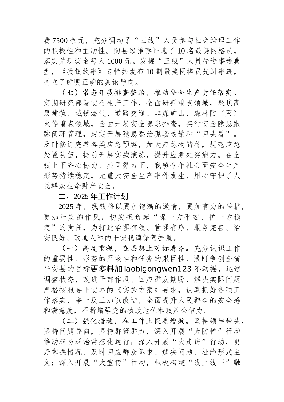 20250110乡镇2024年平安建设工作总结_第3页