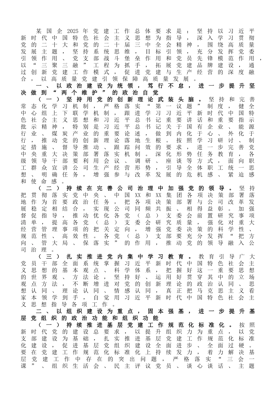 20250318国企2025年党建工作要点_第1页