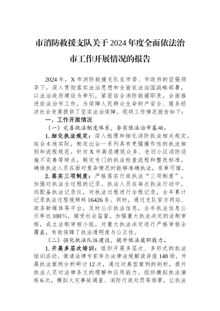 20250320市消防救援支队关于2024年度全面依法治市工作开展情况的报告