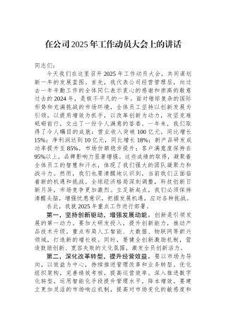20250320在公司2025年工作动员大会上的讲话