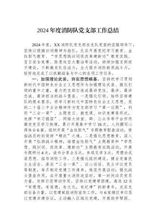 202501102024年度消防队党支部工作总结