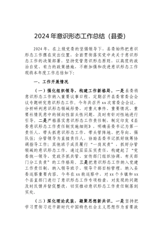 202503182024年意识形态工作总结（县委）