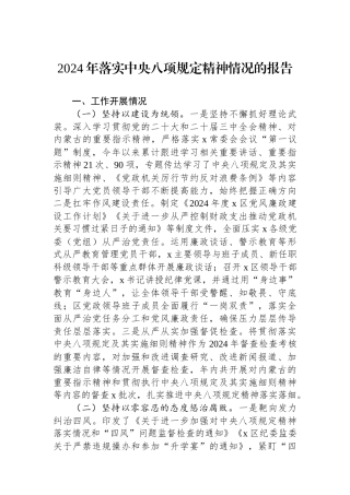 202503202024年落实中央八项规定精神情况的报告
