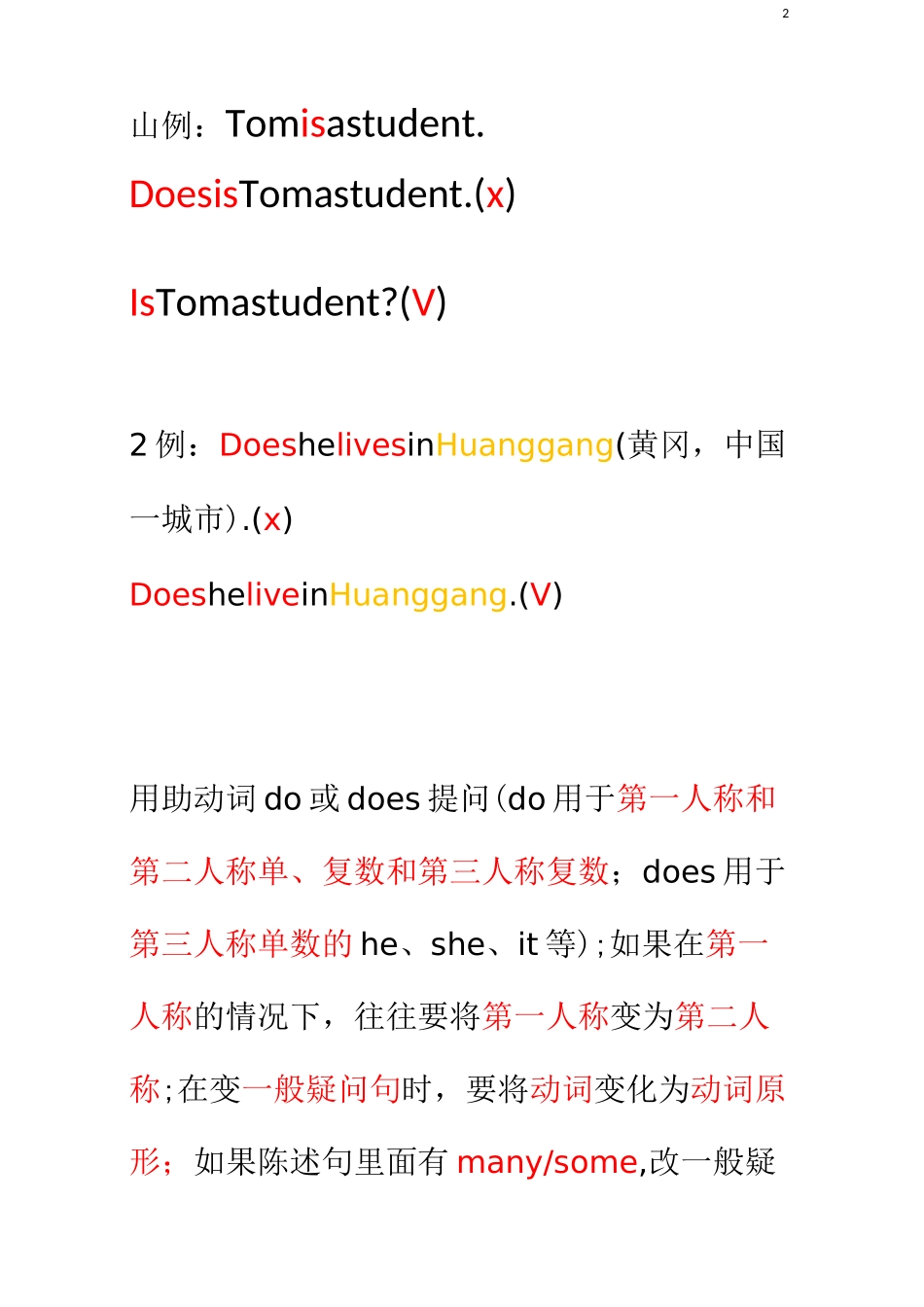 一般疑问句,否定句重要知识点_第2页