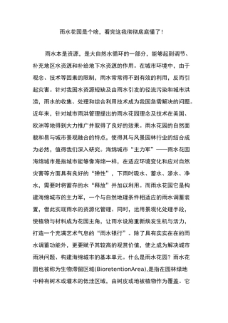 雨水花园是个啥,看完这我彻彻底底懂了!