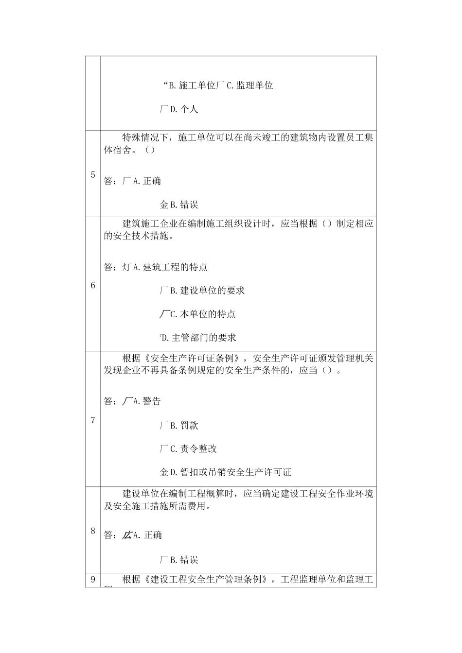 常州市建设工程专业理论与技术水平测试(含答案)5_第2页