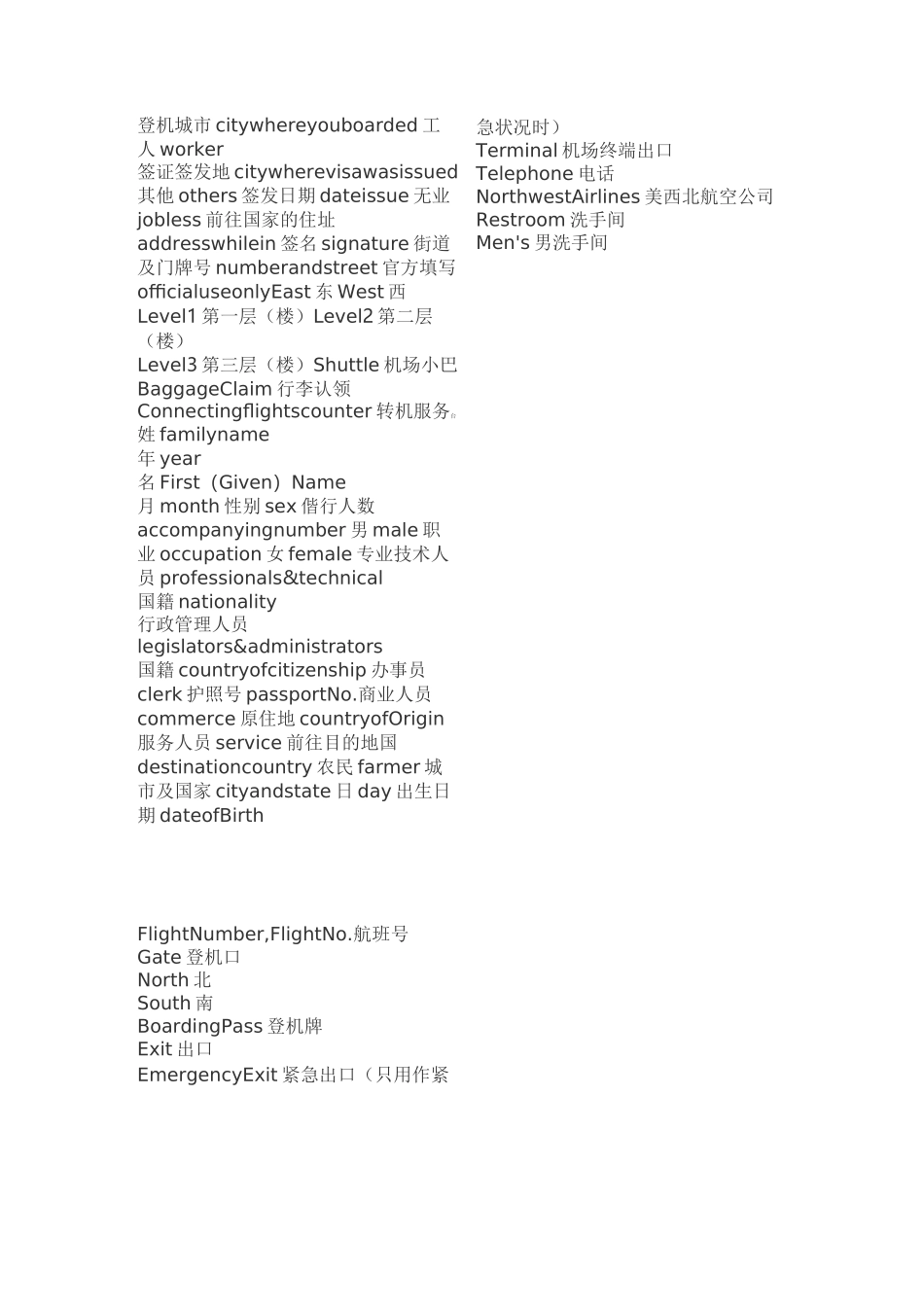 机场常用英语.._第2页