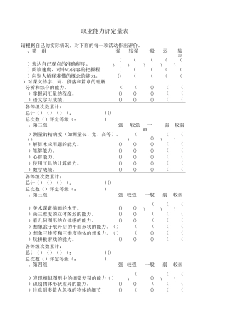 职业能力评定量表