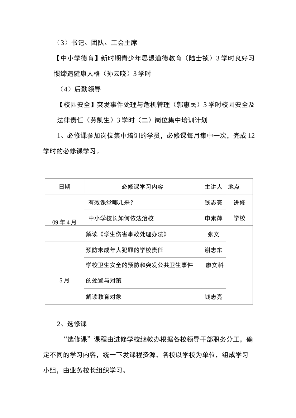 学校领导干部年度培训计划_第3页