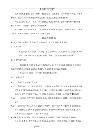 虫害控制方案总结