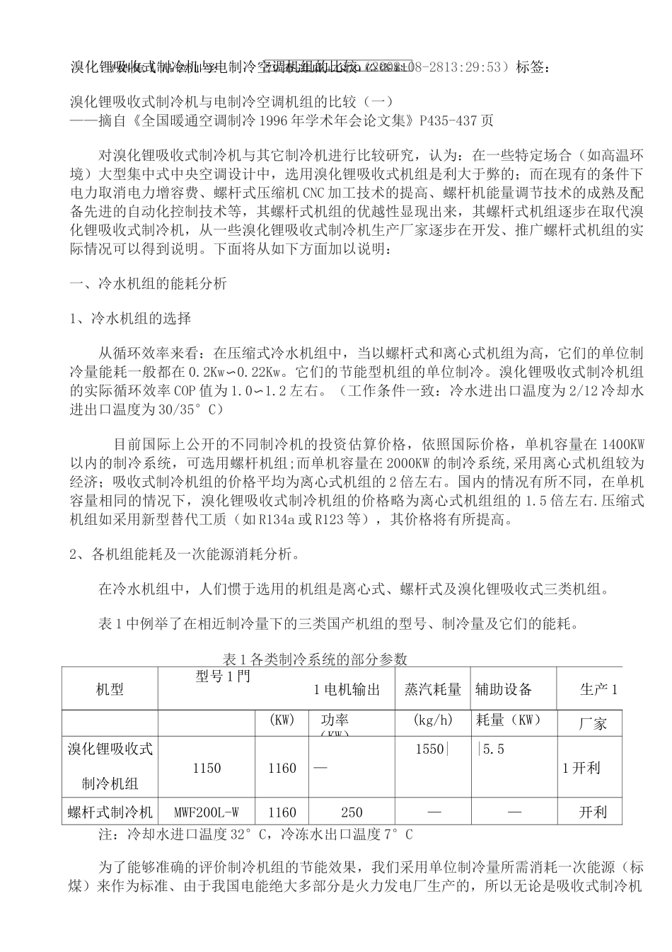 溴化锂吸收式制冷机和电制冷空调机组的比较_第2页