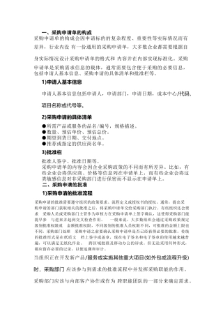 采购申请单&采购申请批准