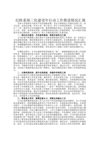 纪检系统三化建设年行动工作推进情况汇报