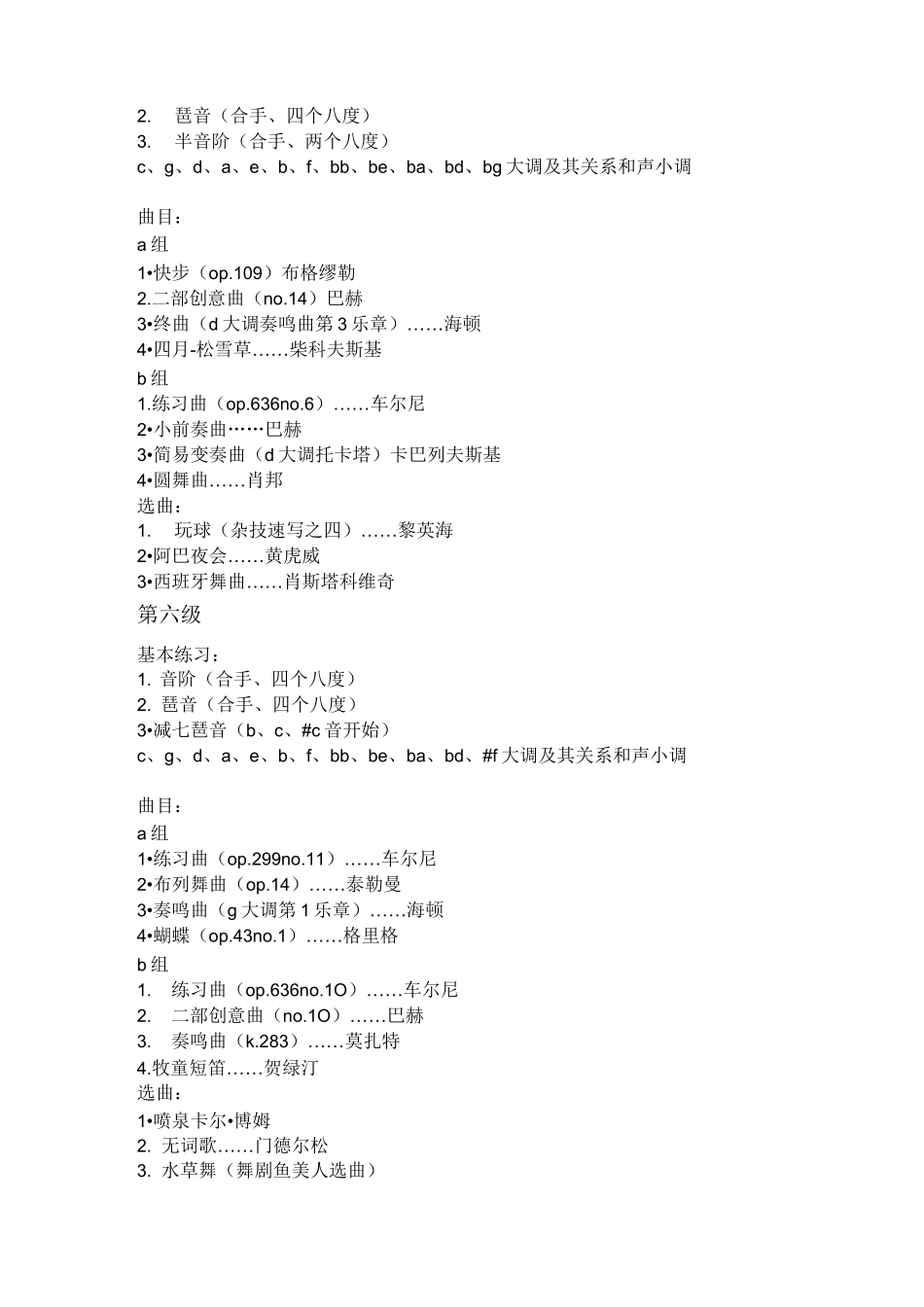 上海音乐学院钢琴考级曲目_第3页