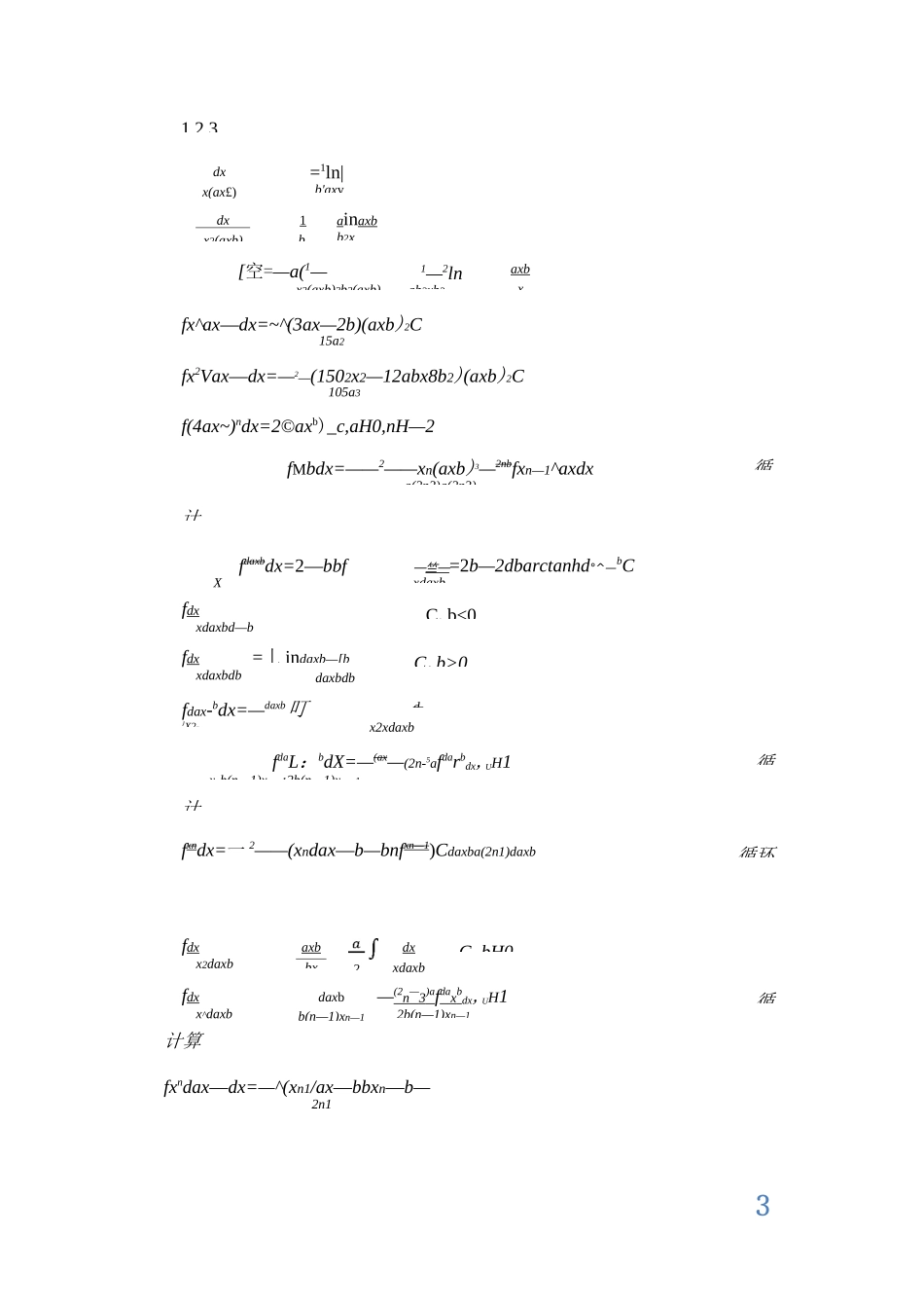 (完整版)常用函数积分表(增强版)_第3页