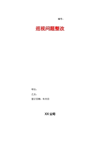 巡视问题整改