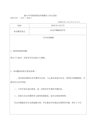 校园周边环境治理工作记录表
