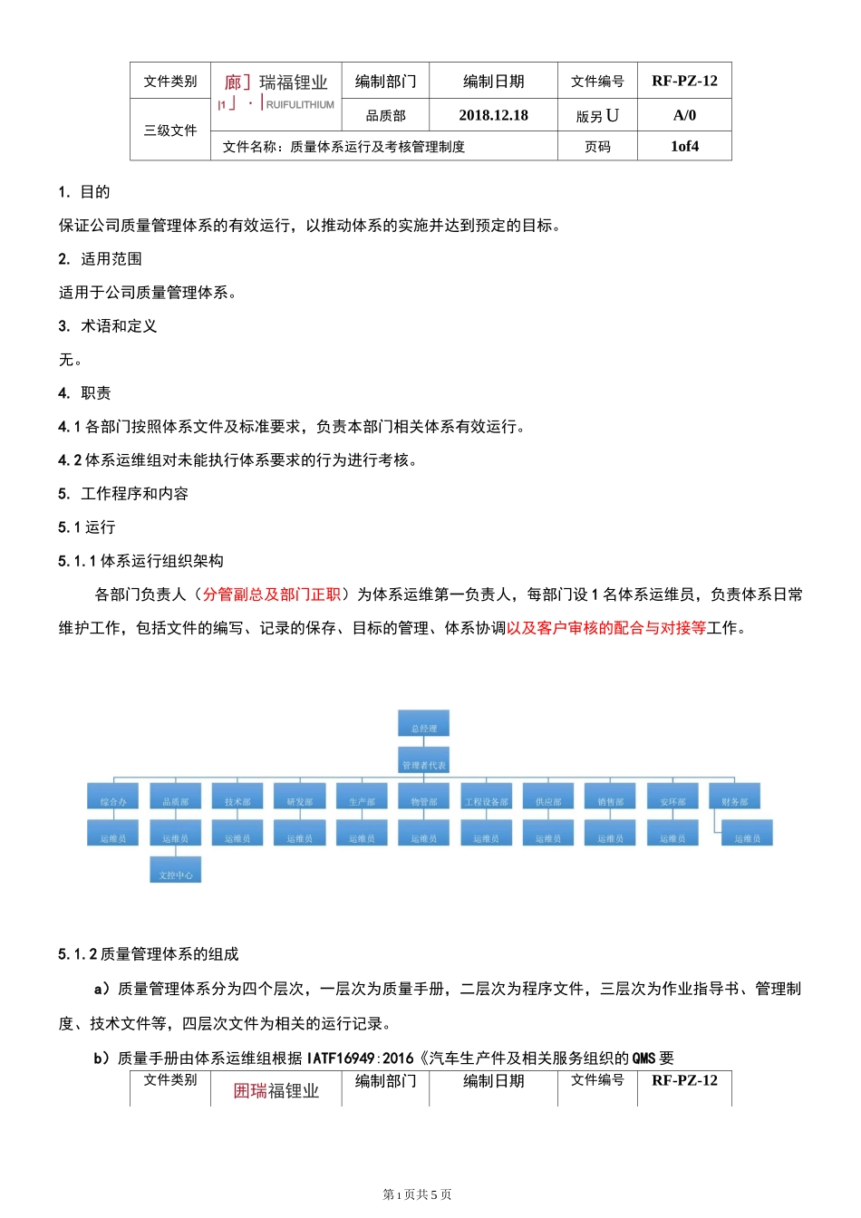 质量体系运行及考核管理制度_第2页