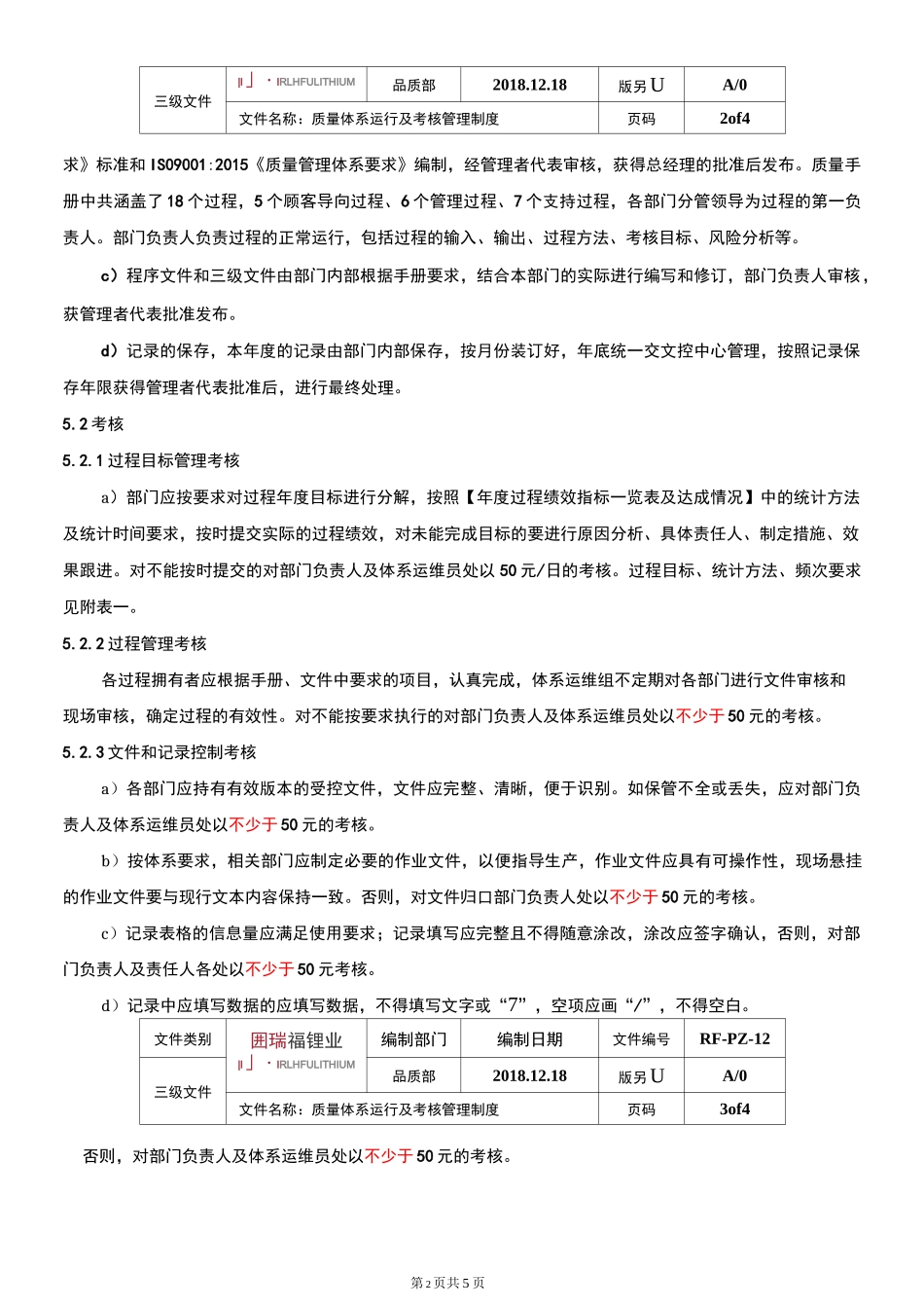 质量体系运行及考核管理制度_第3页