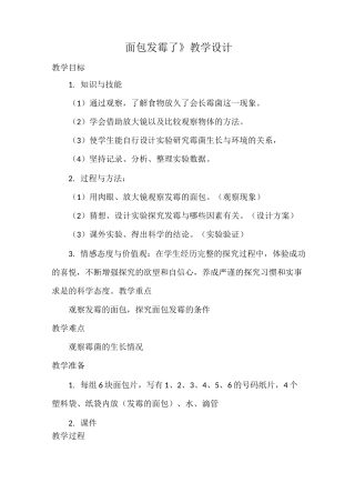 《面包发霉了》教学设计