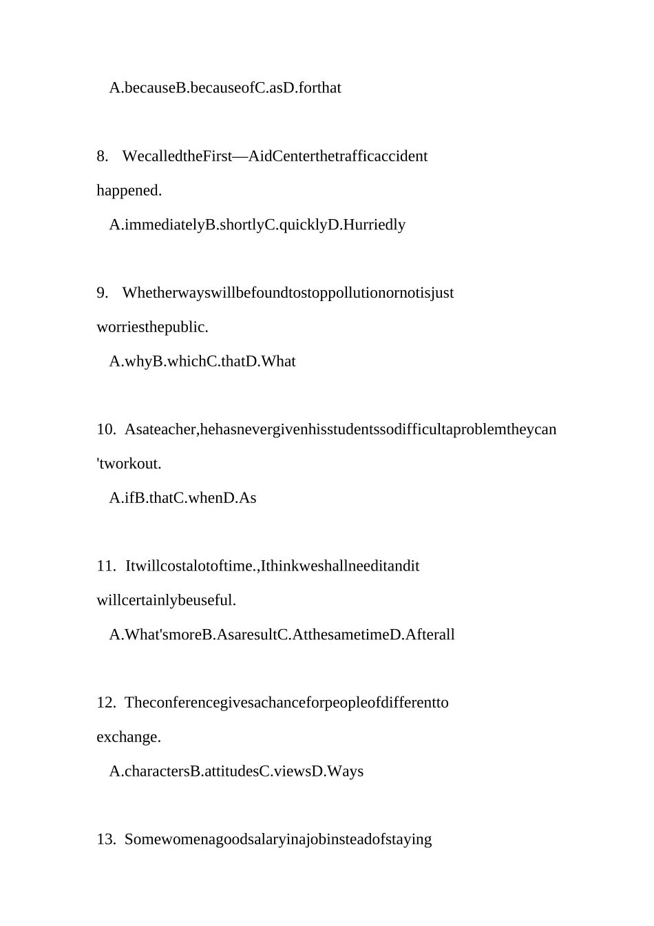 高中英语单项选择题精选(1)_第2页