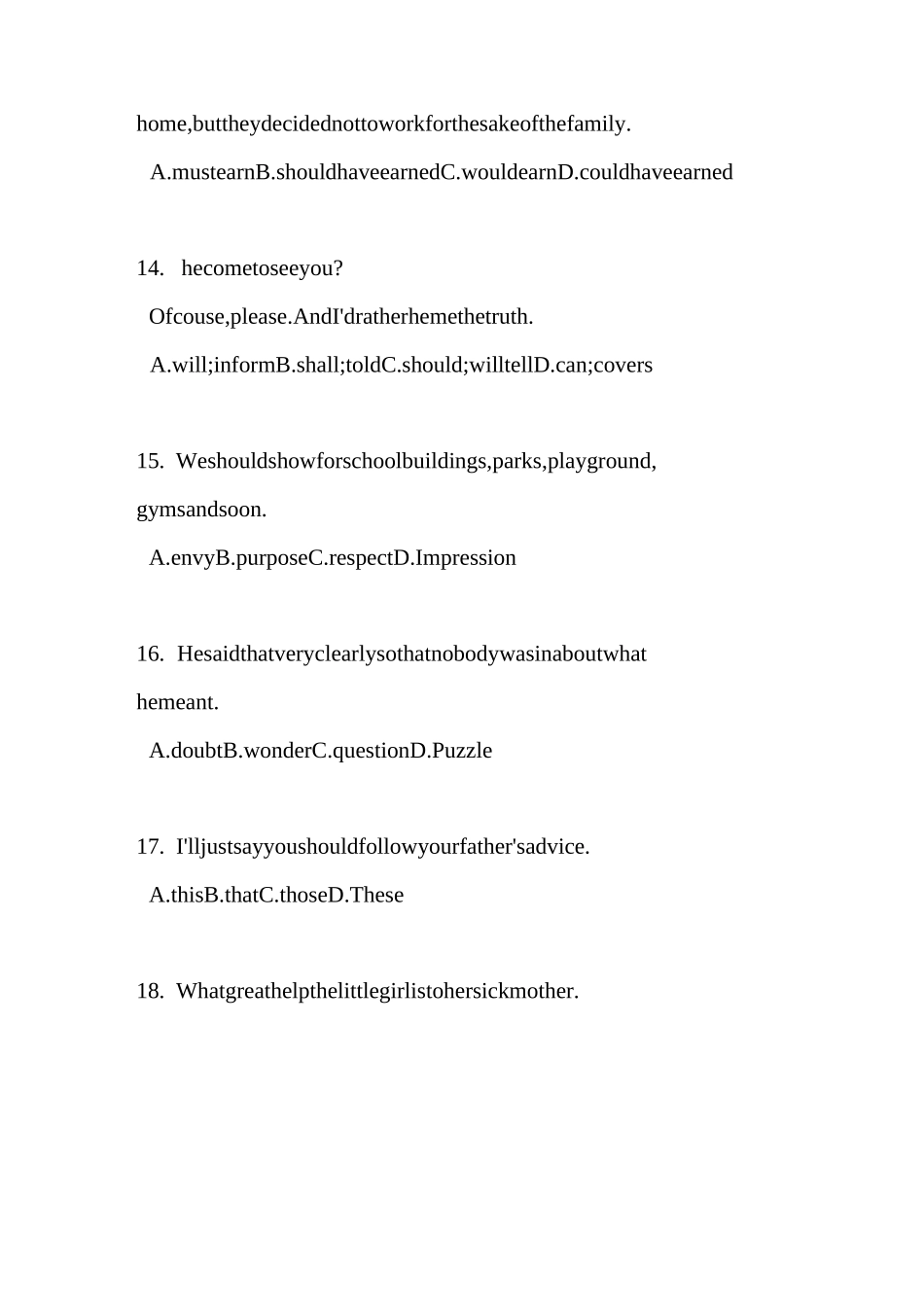 高中英语单项选择题精选(1)_第3页