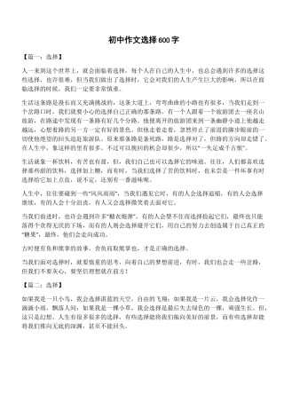 中考作文：选择 (1)