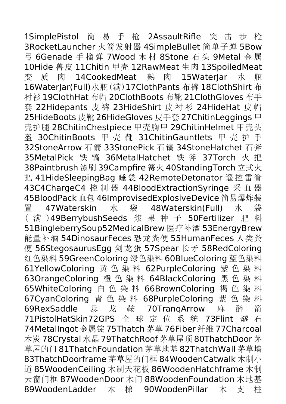 方舟物品代码_第1页